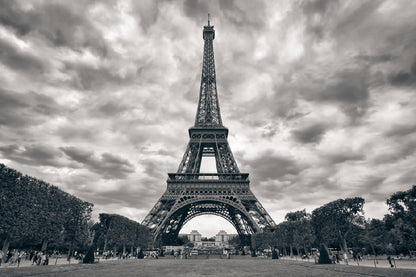 Eiffel Tower View in Paris B&W Photograph Print 100% Australian Made