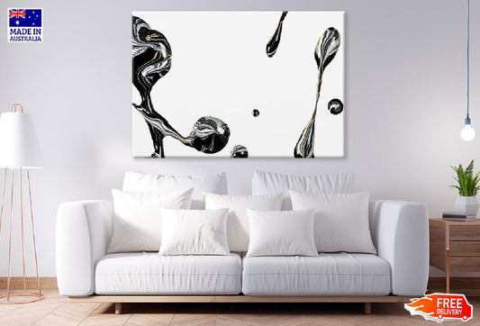 Black Marble Swirl Abstract Design Print 100% Australian Made