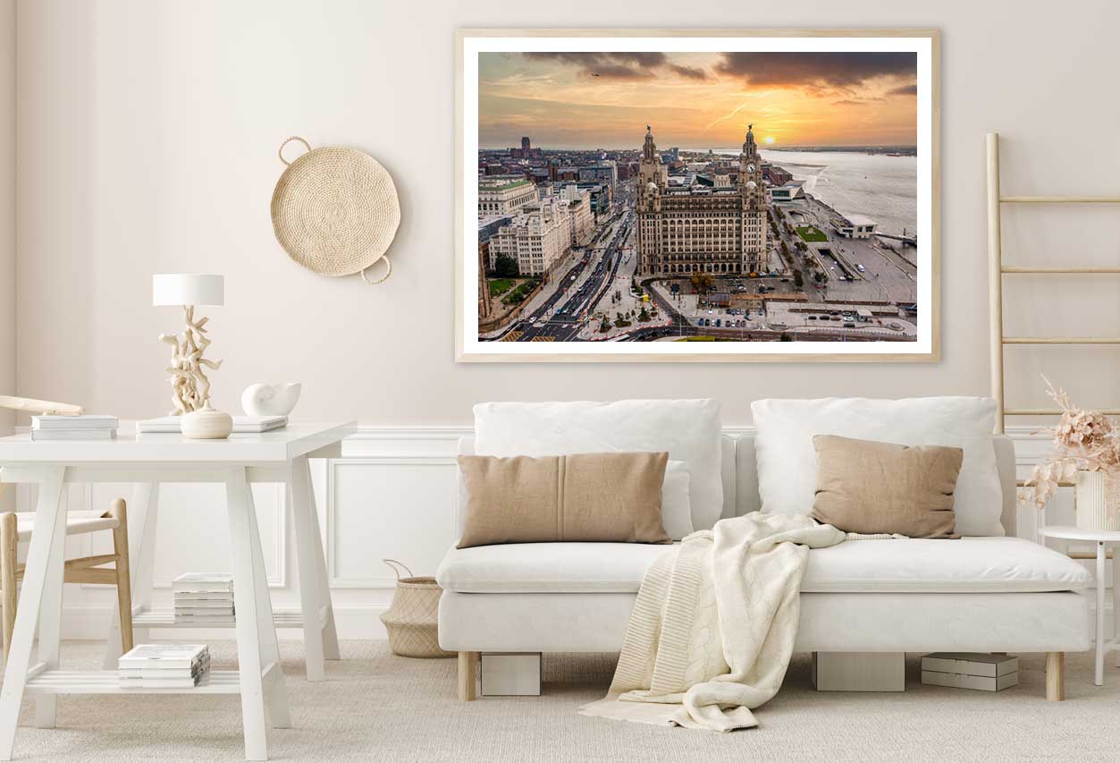 Royal Liver Building & City View Photograph Home Decor Premium Quality Poster Print Choose Your Sizes