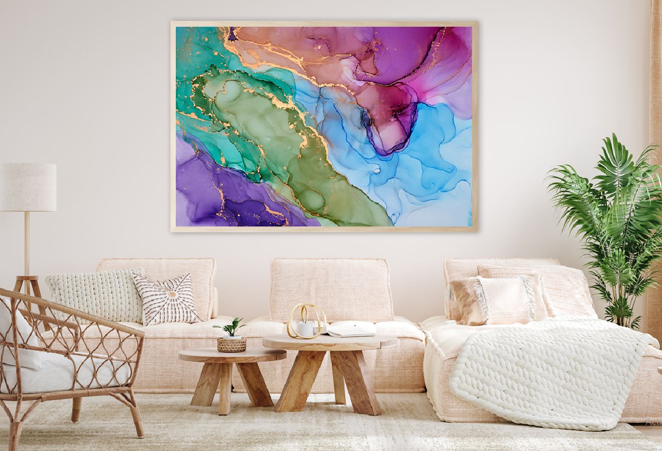 Green Purple Blue & Gold Abstract Design Home Decor Premium Quality Poster Print Choose Your Sizes