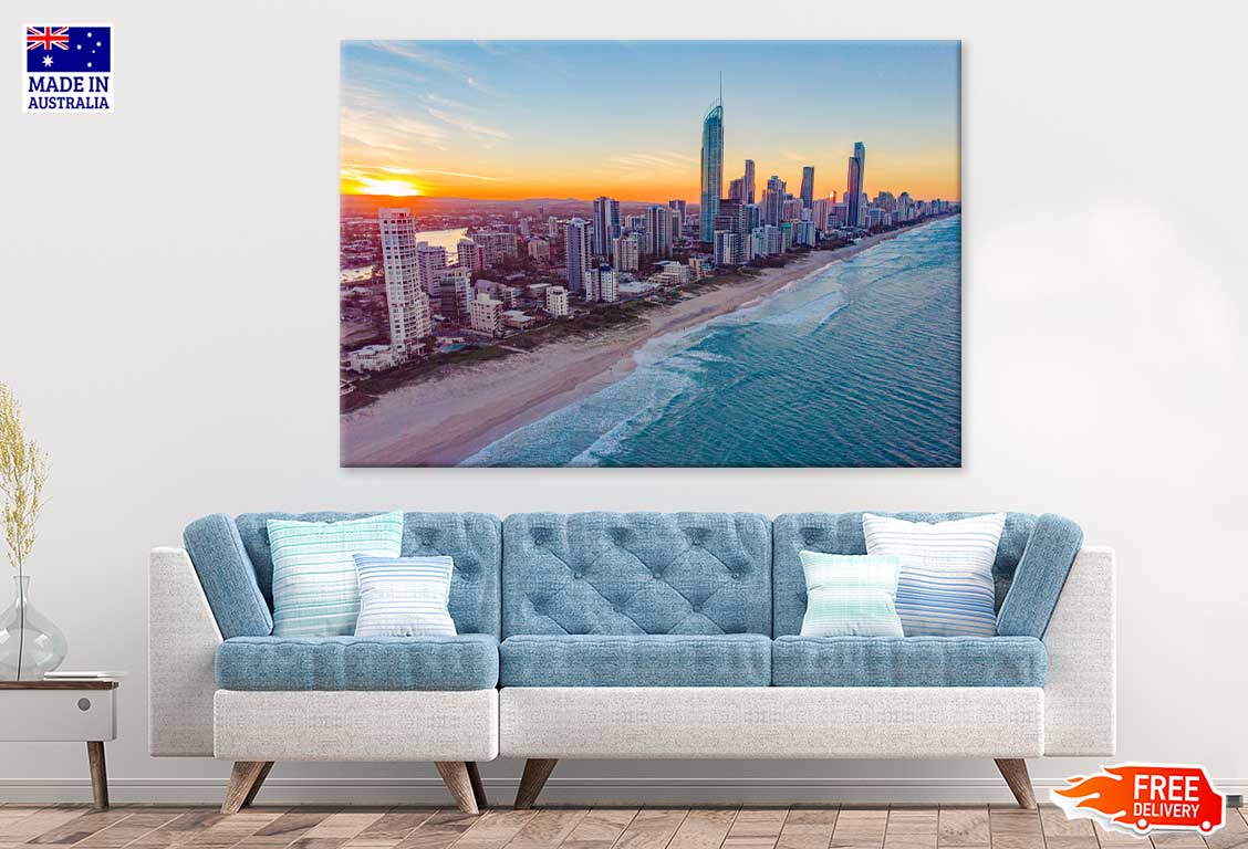 Beach & Gold Coast Sunset View Photograph Print 100% Australian Made