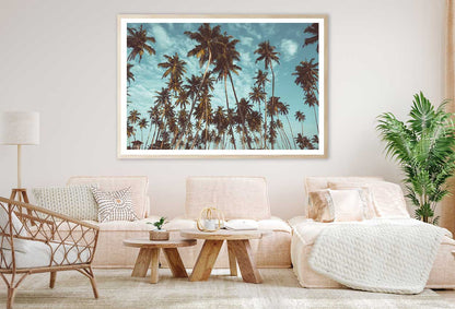 Coconut Palm Trees & Sky View Photograph Home Decor Premium Quality Poster Print Choose Your Sizes