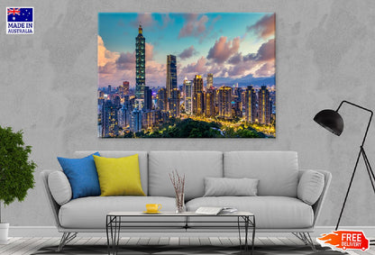 Taiwan City Skyline Photograph Print 100% Australian Made