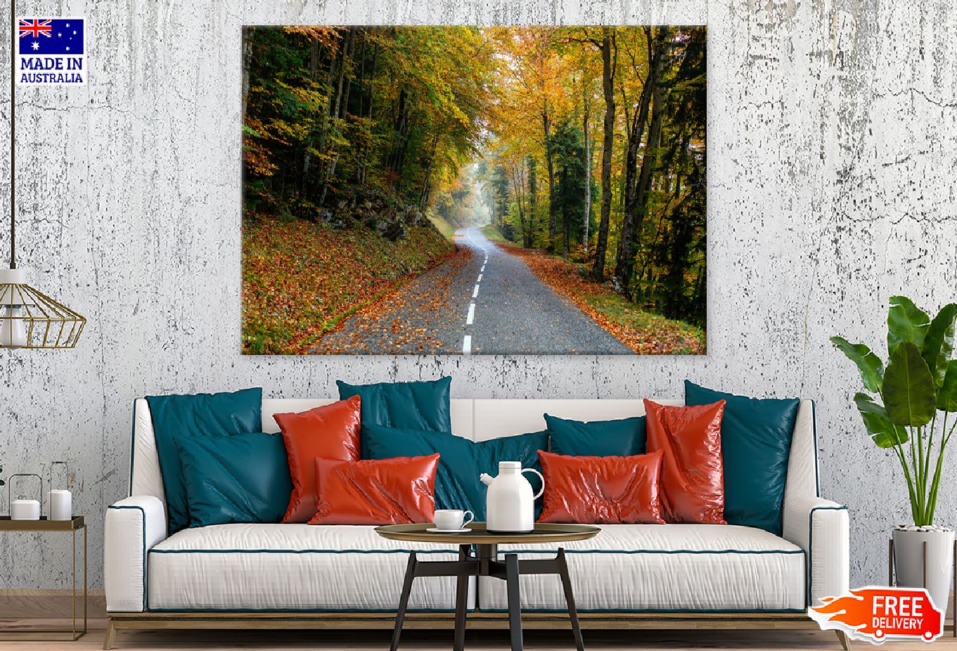 Autumn Trees Covered with Road Photograph Print 100% Australian Made