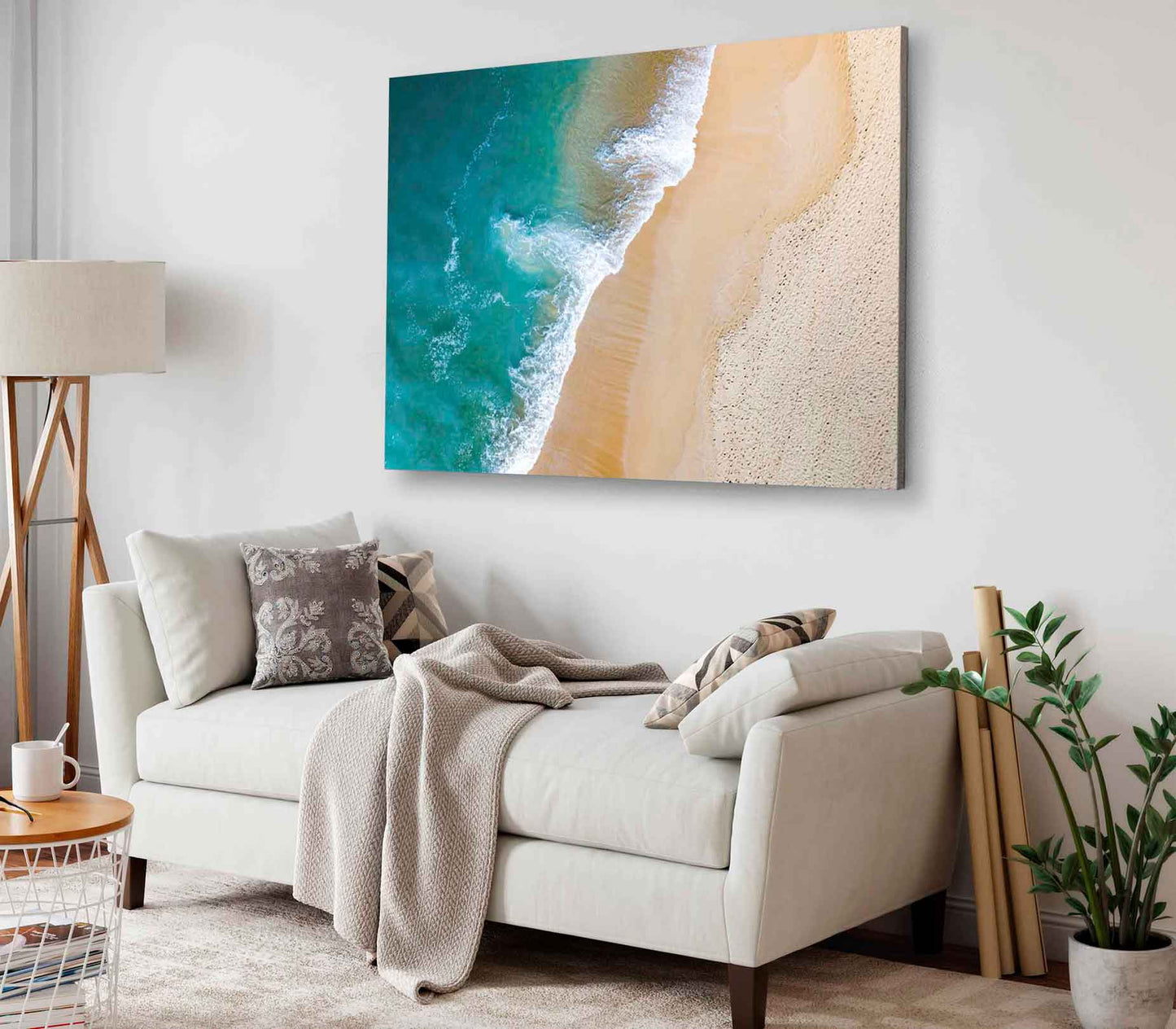 Bella Home Green Sea Waves From Top View Print Canvas Ready to hang