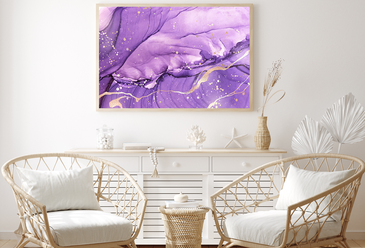 White & Purple Abstract Design Home Decor Premium Quality Poster Print Choose Your Sizes