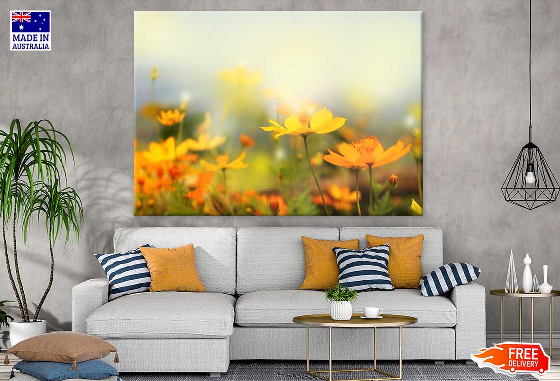 Yellow Wild Flower Filed View Photograph Print 100% Australian Made