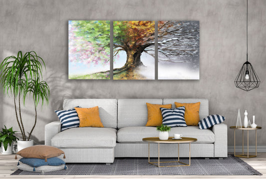 3 Set of Seasons Tree Painting High Quality Print 100% Australian Made Wall Canvas Ready to Hang