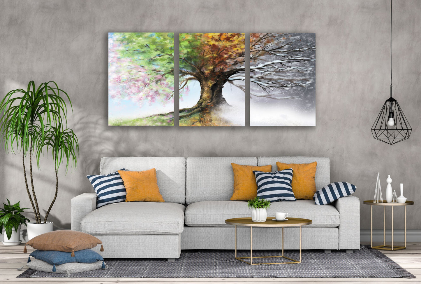 3 Set of Seasons Tree Painting High Quality Print 100% Australian Made Wall Canvas Ready to Hang