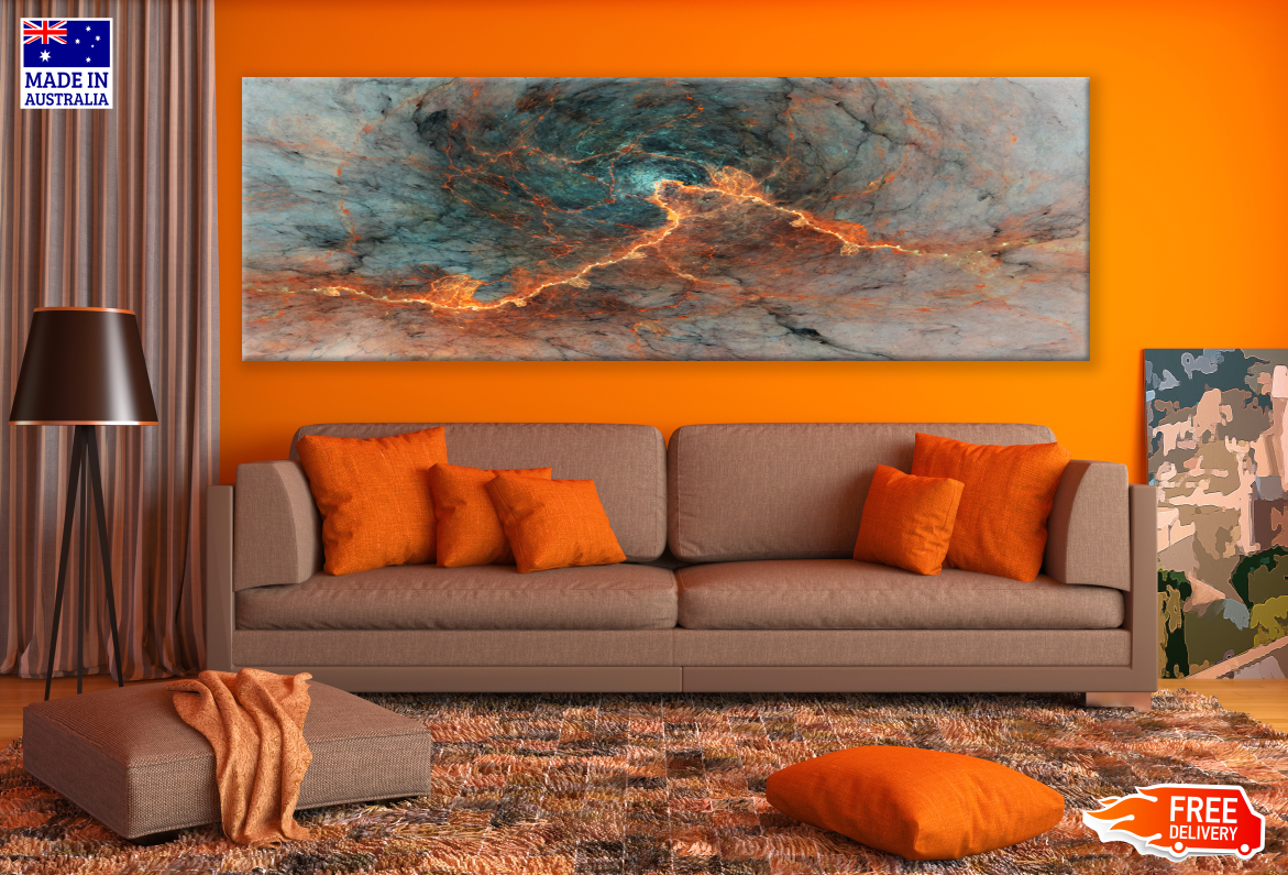 Panoramic Canvas Colourful Abstract Design High Quality 100% Australian made wall Canvas Print ready to hang