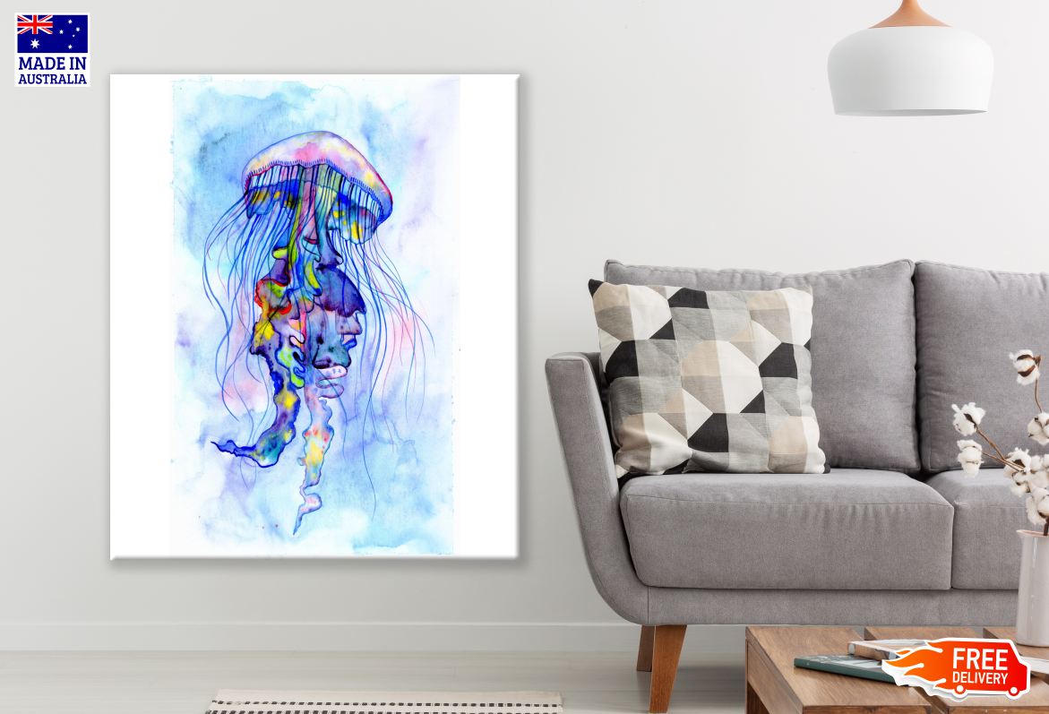 Abstract Jelly Fish Painting Print 100% Australian Made