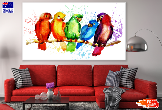 Colourful Birds Watercolour Painting Print 100% Australian Made