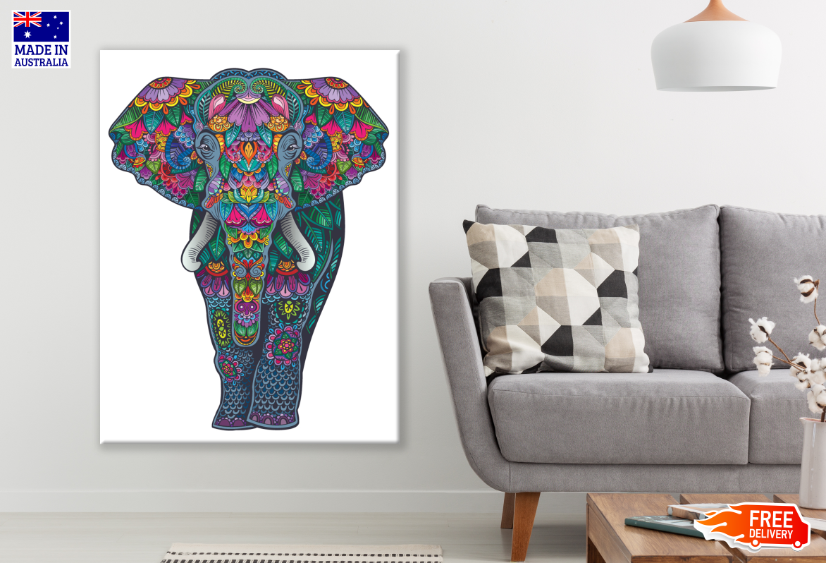 Elephant Mandala Fractal Art Print 100% Australian Made