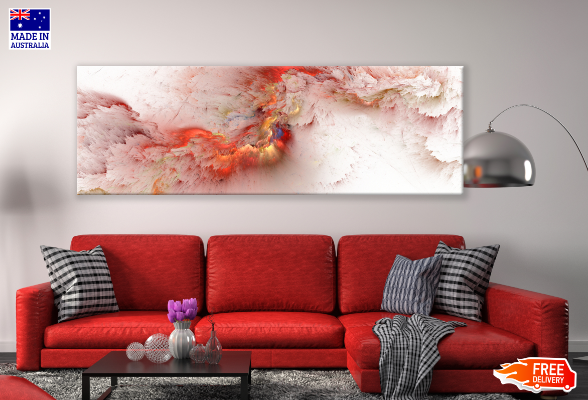 Panoramic Canvas Red Gold Abstract Design High Quality 100% Australian made wall Canvas Print ready to hang