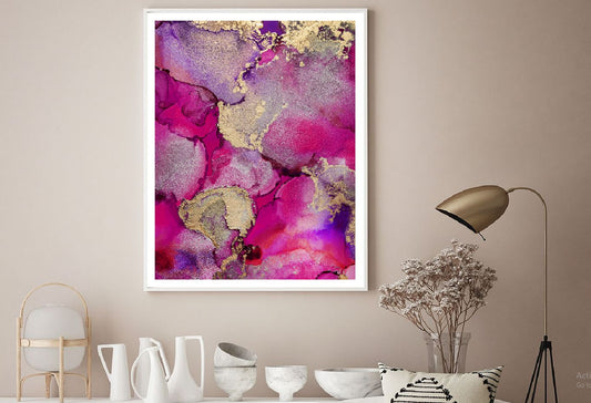 Purple Pink Gold Splash Abstract Design Home Decor Premium Quality Poster Print Choose Your Sizes