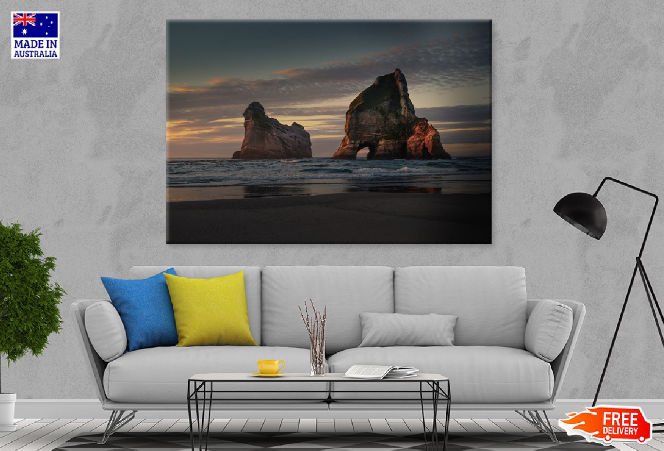 Archway Island Susnet Photograph New Zealand Print 100% Australian Made