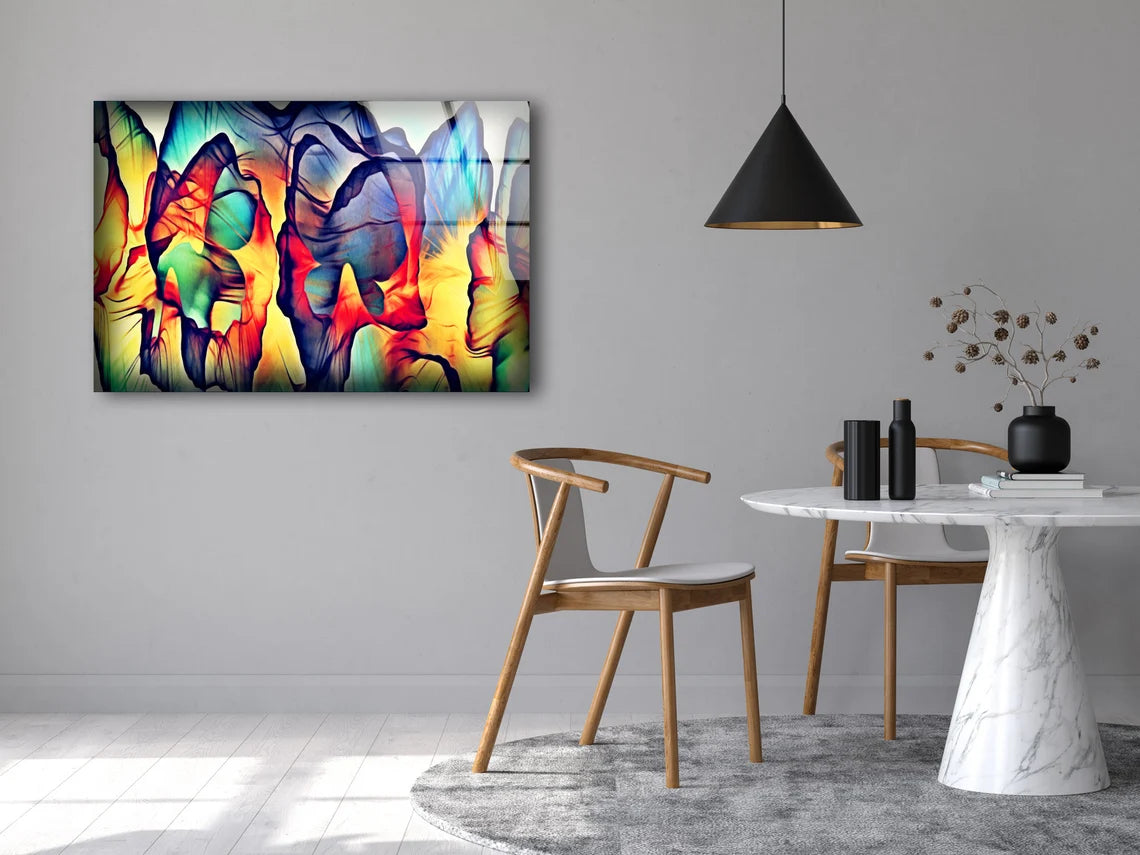 Colorful Abstract Design Acrylic Glass Print Tempered Glass Wall Art 100% Made in Australia Ready to Hang