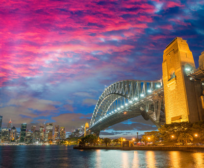 Colorful Sky & City Night View Photograph Print 100% Australian Made