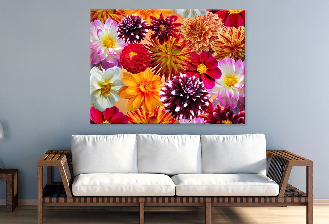 Multi Colored Flowers Pattern Background Print 100% Australian Made