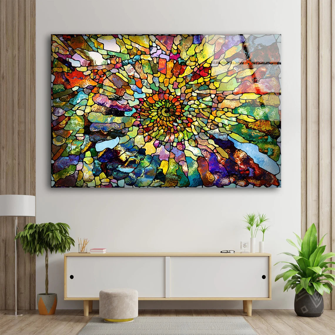 Colorful Glass Mosaic Abstract Design Acrylic Glass Print Tempered Glass Wall Art 100% Made in Australia Ready to Hang