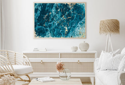 Blue & Gold Marble Abstract Design Home Decor Premium Quality Poster Print Choose Your Sizes