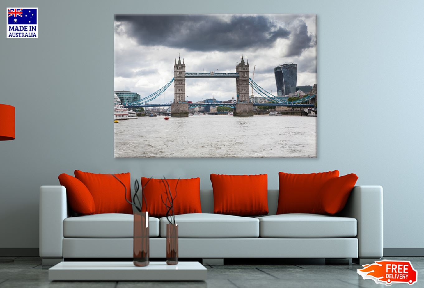 Tower Bridge & Dark Clouds View Photograph Print 100% Australian Made