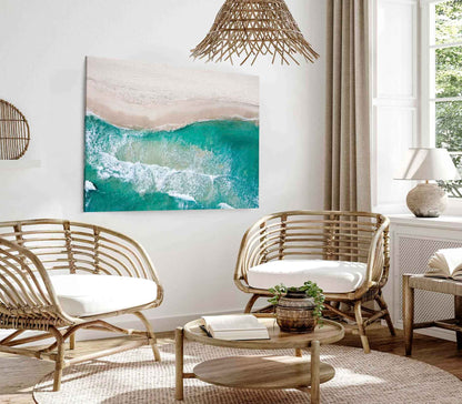 Bella Home Clear Sea Waves on Beach Print Canvas Ready to hang