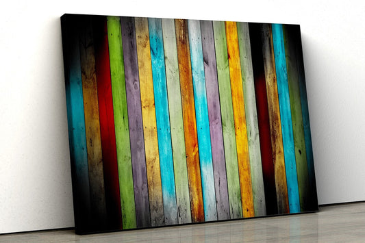 Colorful Wood Stripes Photograph Acrylic Glass Print Tempered Glass Wall Art 100% Made in Australia Ready to Hang