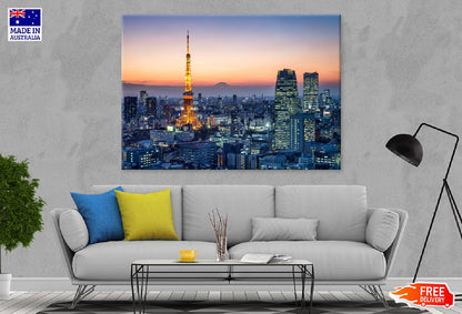 Tokyo Skyline at Night View Photograph Japan Print 100% Australian Made