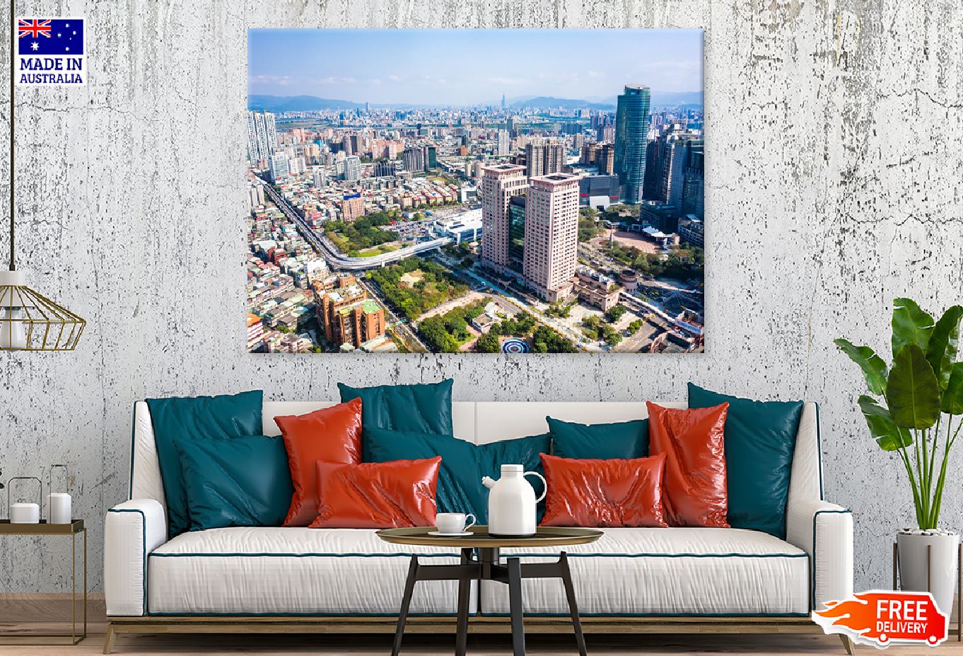 New Taipei City Skyline View Photograph Print 100% Australian Made