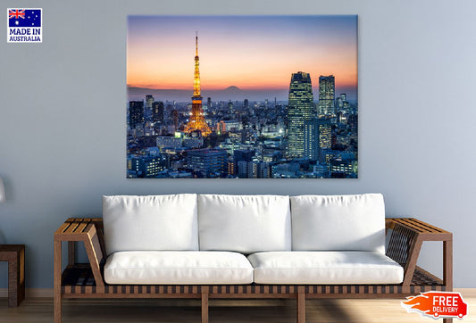 Tokyo Skyline at Night View Photograph Japan Print 100% Australian Made