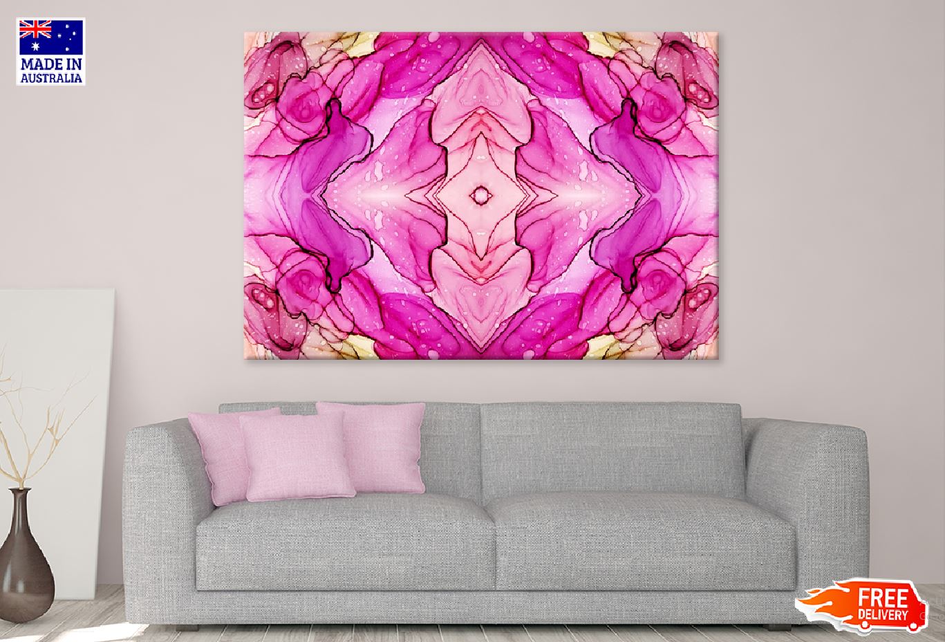 Pink Spanish Marble Abstract Design Print 100% Australian Made