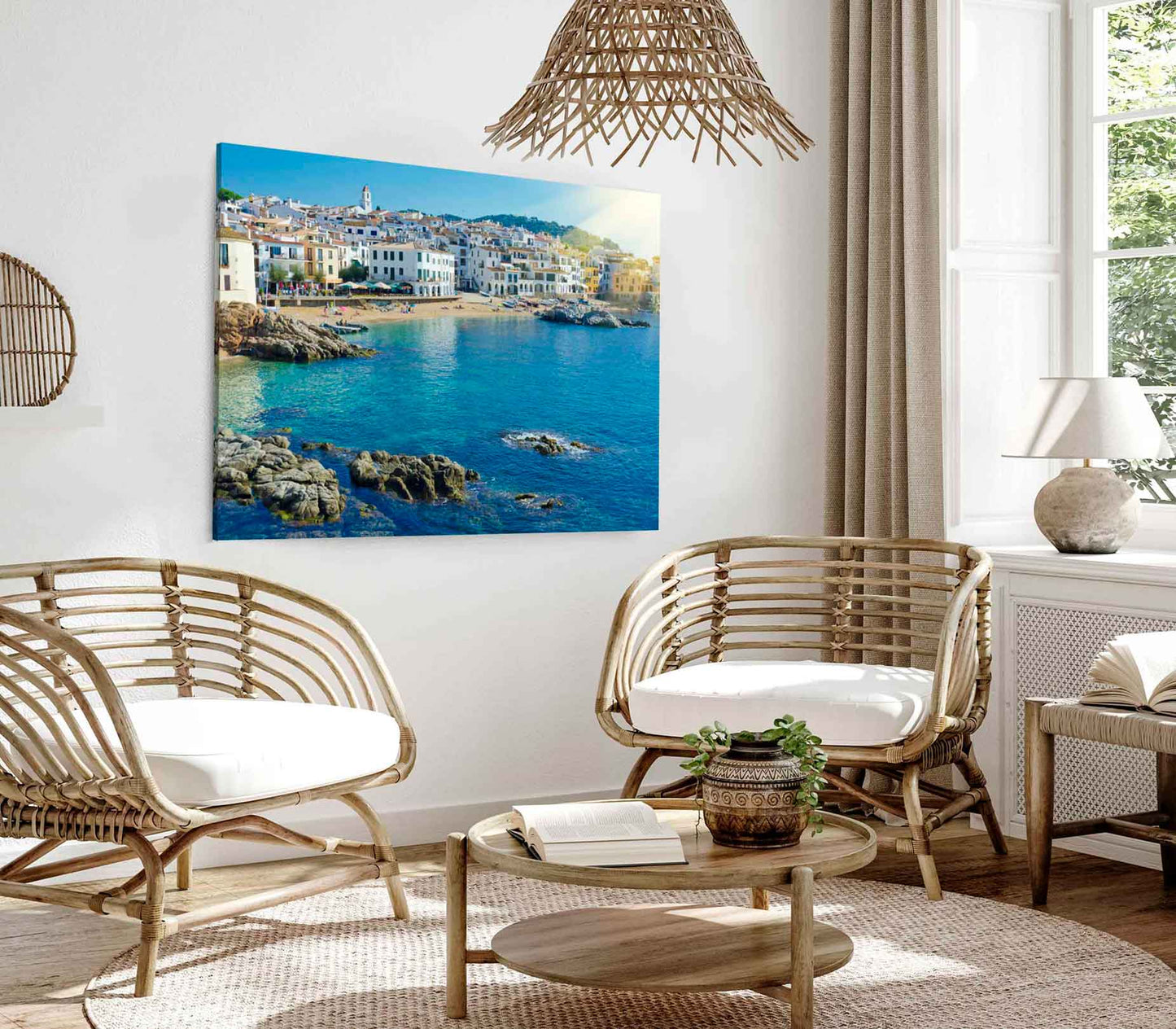 Bella Home Beach & Coastal town in Spain Print Canvas Ready to hang