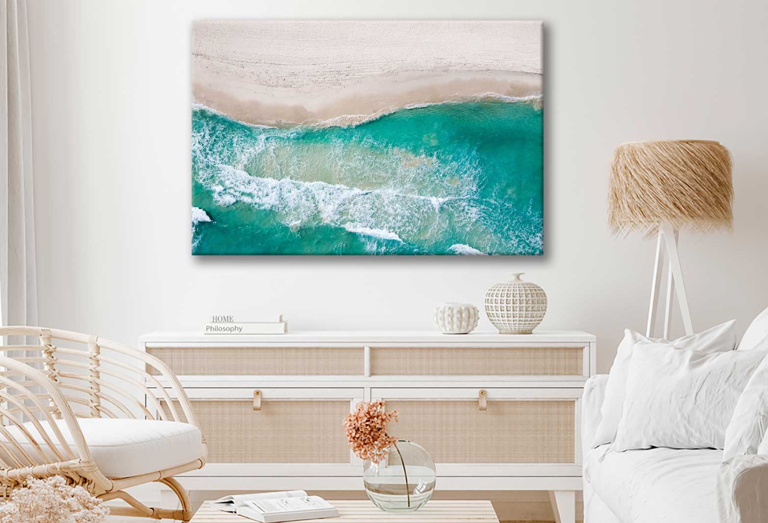 Bella Home Clear Sea Waves on Beach Print Canvas Ready to hang