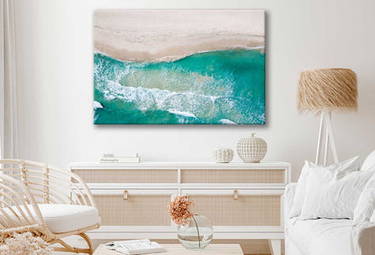 Bella Home Clear Sea Waves on Beach Print Canvas Ready to hang