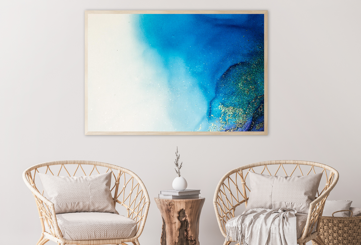 White & Blue Abstract Design Home Decor Premium Quality Poster Print Choose Your Sizes