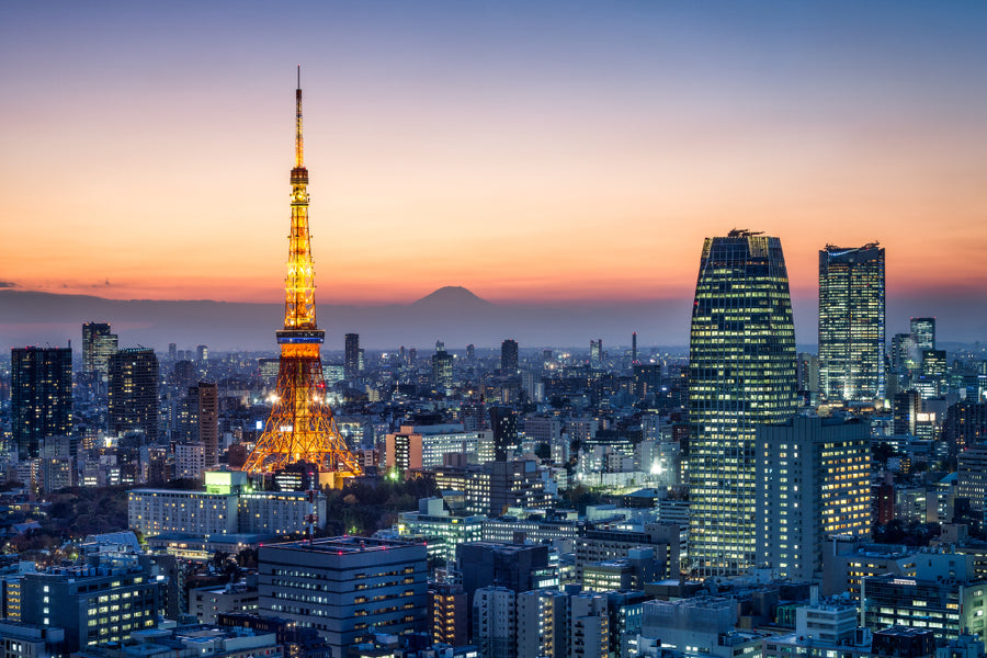 Tokyo Skyline at Night View Photograph Japan Print 100% Australian Made