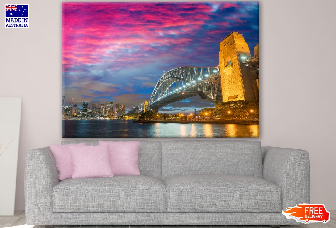 Colorful Sky & City Night View Photograph Print 100% Australian Made