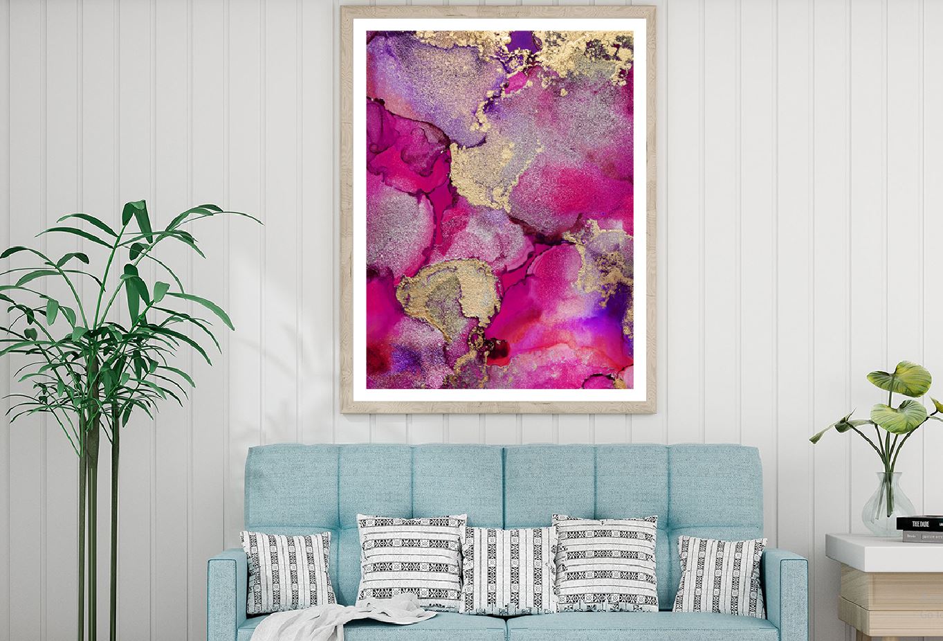 Purple Pink Gold Splash Abstract Design Home Decor Premium Quality Poster Print Choose Your Sizes