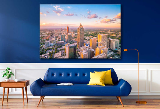 Bella Home Skyline of Atlanta City at Sunset Print Canvas Ready to hang