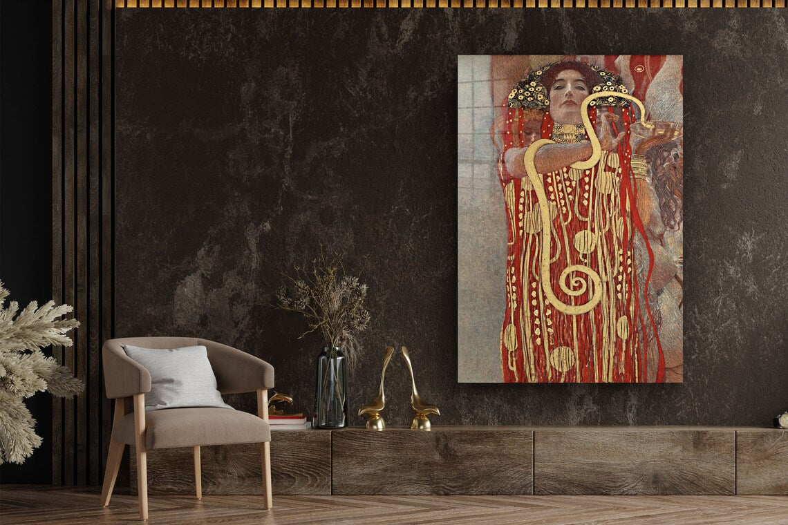 Gustav Klimt Hygieia Print Tempered Glass Wall Art 100% Made in Australia Ready to Hang