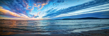 Panoramic Canvas Stunning Beach View Under Blue Sky High Quality 100% Australian made wall Canvas Print ready to hang