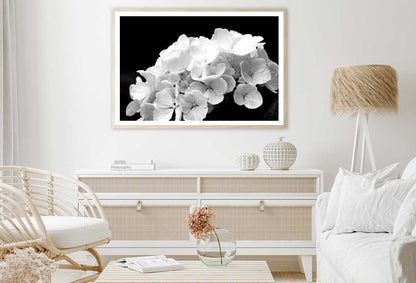 Hydrangea Flowers B&W View Photograph Home Decor Premium Quality Poster Print Choose Your Sizes