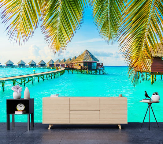 Wallpaper Murals Peel and Stick Removable Beach Resorts Over Beach High Quality