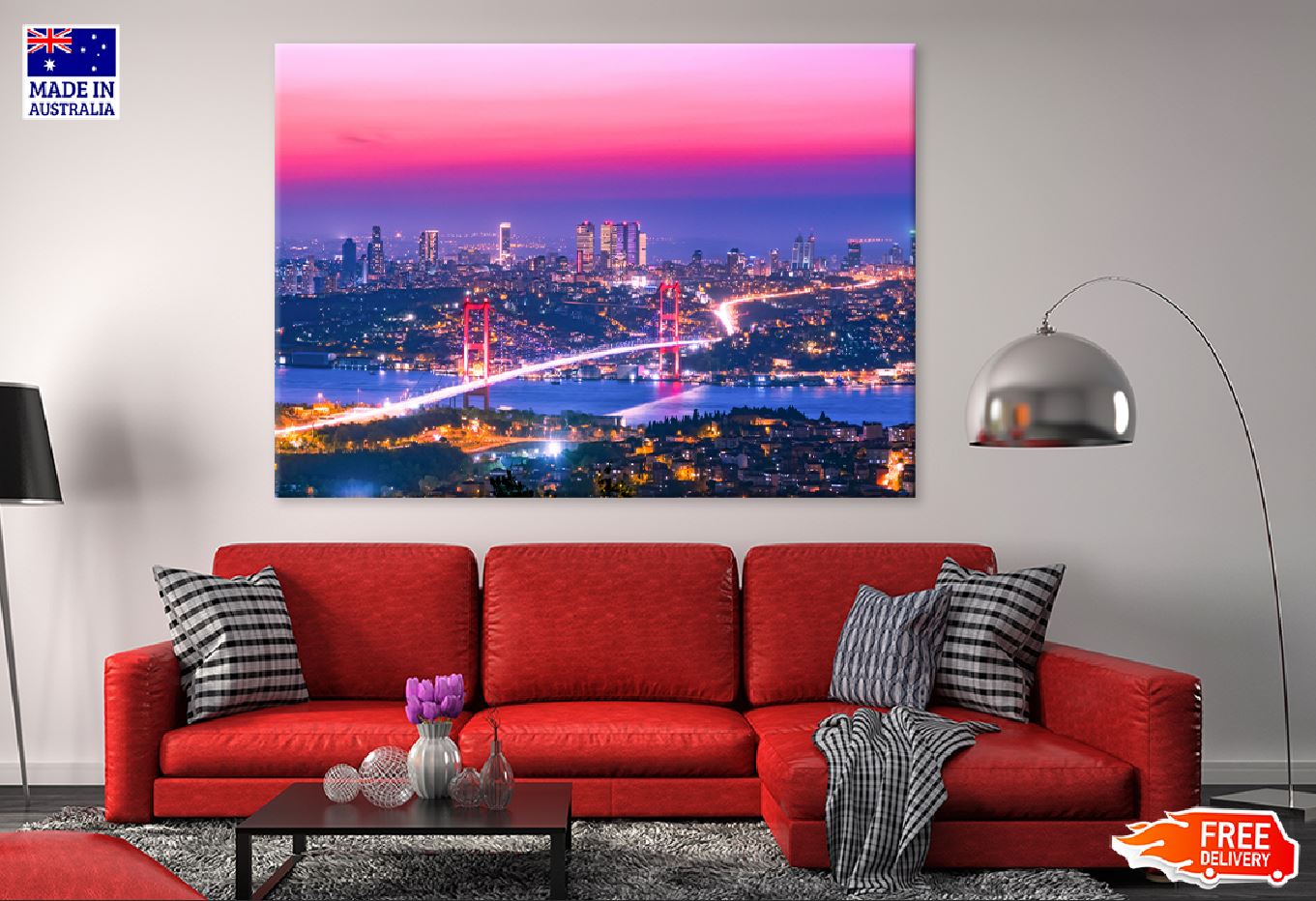 Bosphorus Bridge Sunset Istanbul Photograph Print 100% Australian Made