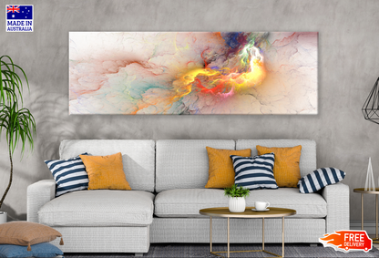 Panoramic Canvas Colourful Abstract Design High Quality 100% Australian made wall Canvas Print ready to hang