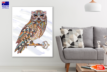 Owl Fractal Pattern Design Print 100% Australian Made