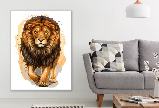 Lion Walking Painting Print 100% Australian Made