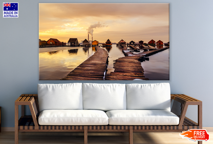 Stunning Beach with Wooden Pier Print 100% Australian Made