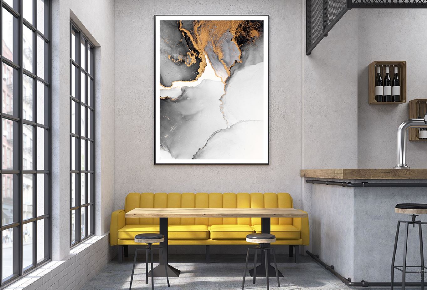 Black Gold Marble Liquid Abstract Design Home Decor Premium Quality Poster Print Choose Your Sizes